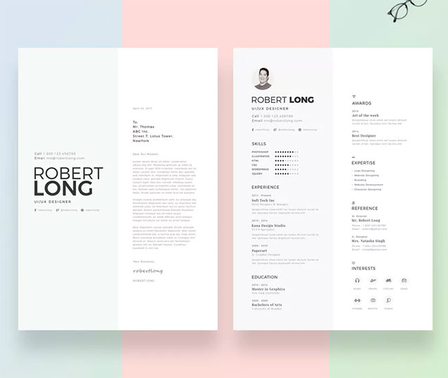 what does a resume cover page look like