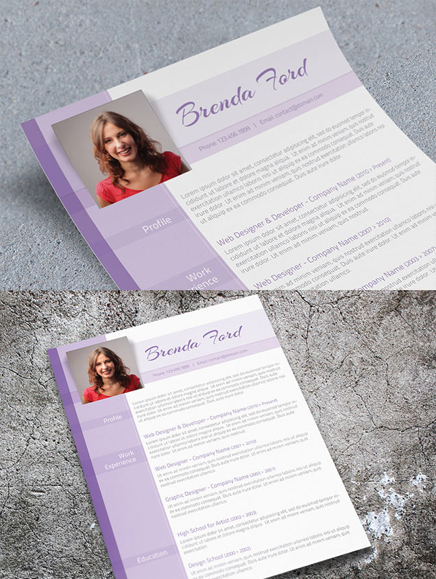 purple cv template